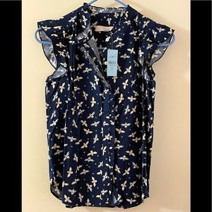 Loft Petite Bee Ruffle Top XXSP